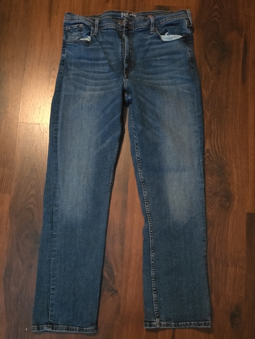Red Ale Men's Straight Fit Stretch Denim Jeans in Blue W36 X L32